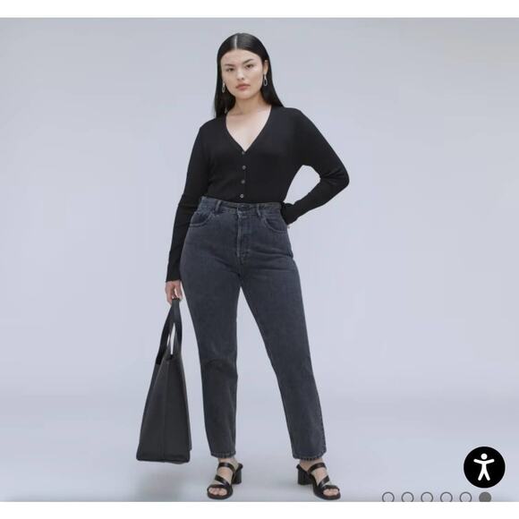 EVERLANE The Curvy 90’s Cheeky jean, washed black, 24 NWT - Picture 2 of 3